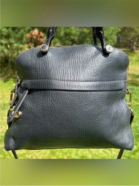 Furla Black Leather Crossbody Bag with Gold Hardware